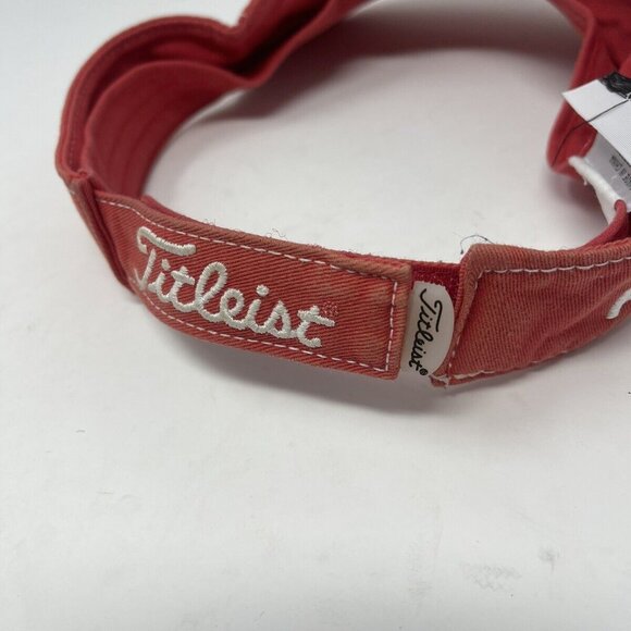Titleist Pro V1 Red Adjustable Embroidered Golf Visor Cap Hat - Picture 12 of 12